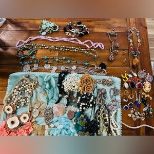 Large Mixed Bundle of Vintage and Costume Jewelry